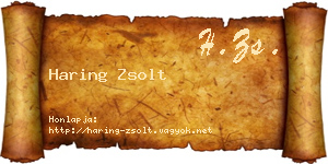 Haring Zsolt névjegykártya